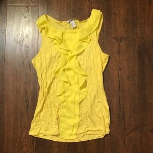 Yellow ruffle front tank